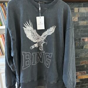 ANINE Bing NWT Alto Eagle Washed Black Sweatshirt Small